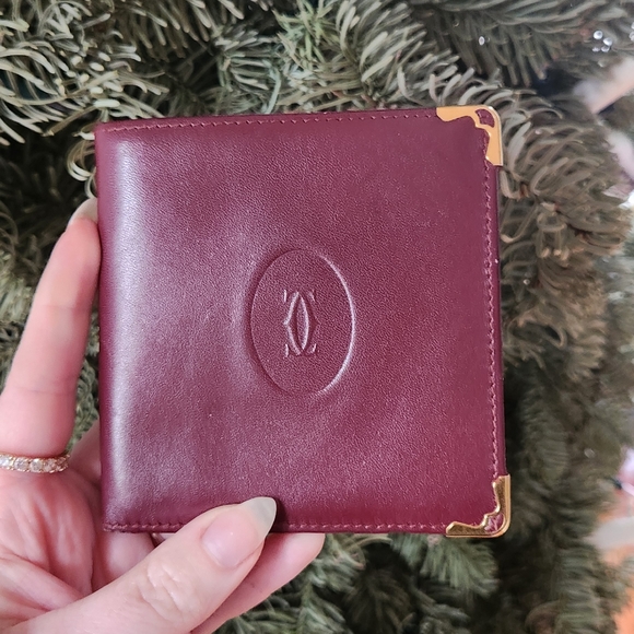 Cartier Other - CARTIER Bi -fold Wallet Mastrin Bordeaux Leather